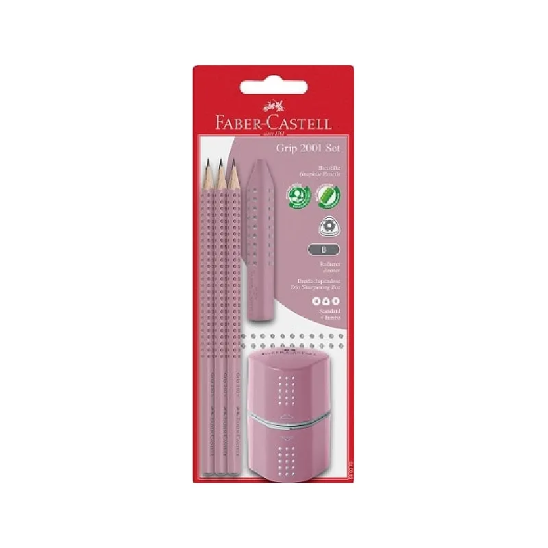 Faber Castell - Σετ Mολυβιών Grip, Shadow Pink, 580073