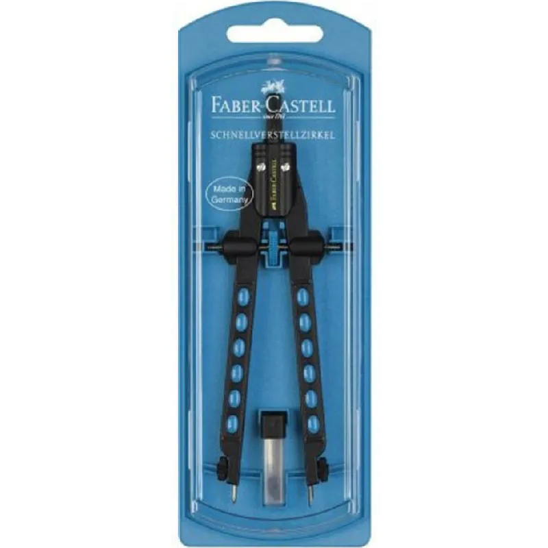 Faber Castell -  Διαβήτης Quick Set Compass Neon, Μπλε 174335