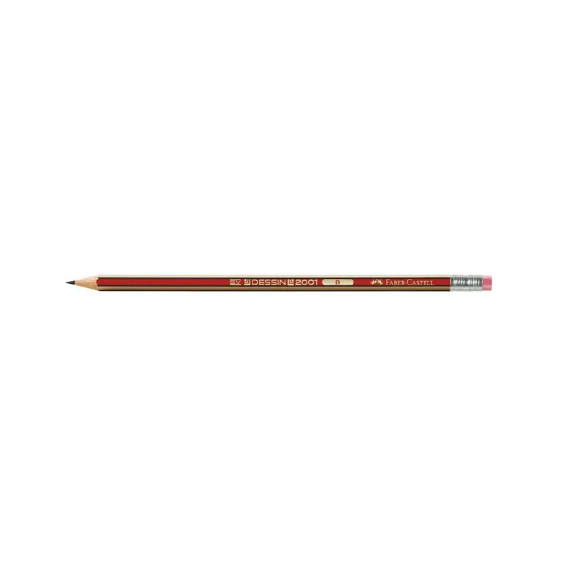 Faber Castell - Dessin Mε Γόμα, B, Κόκκινο Ριγέ 112101