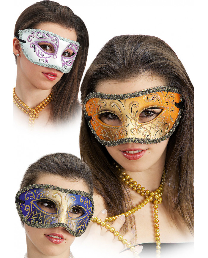 Carnival Toys - Βενετσιάνικη Μάσκα Ματιών Με Διακοσμητικά, Λευκή 00639