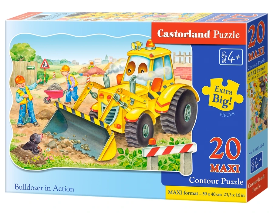 Castorland - Puzzle Maxi, Bulldozer In Action 20 Pcs 02139