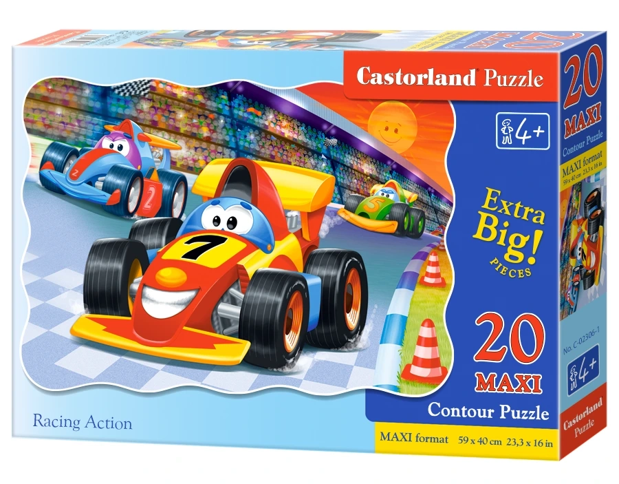 Castorland - Puzzle Maxi, Racing Action 20 Pcs C-02306-1 Castorland - Puzzle Maxi, Racing Action 20 Pcs C-02306-1