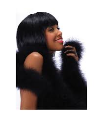 Funny Fashion - Περούκα Καρέ Μαύρη Με Αφέλειες 02436