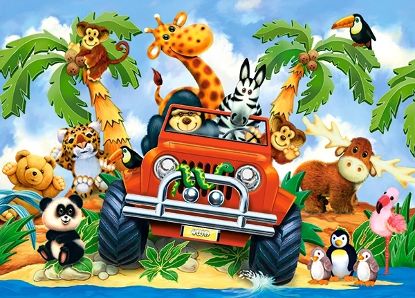 Castorland - Puzzle, Softies On Safari 60 Pcs 06793