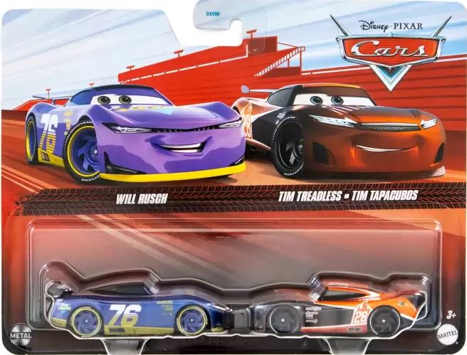 Mattel Cars - Σετ Με 2 Αυτοκινητάκια, Will Rusch and Tim Treadless HTX08 (DXV99)