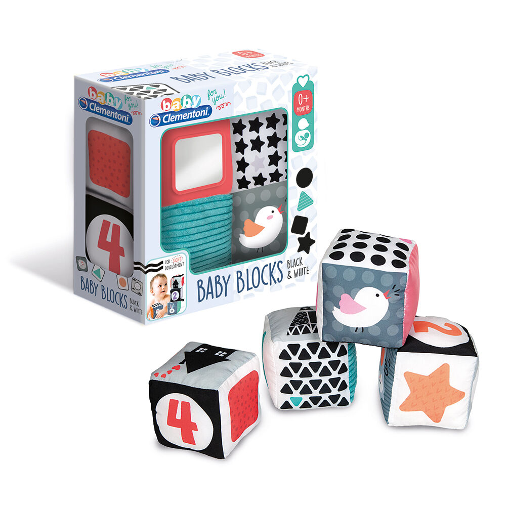 Baby Clementoni - Μαλακοί Κύβοι Λευκό Και Μαύρο 1000-17321