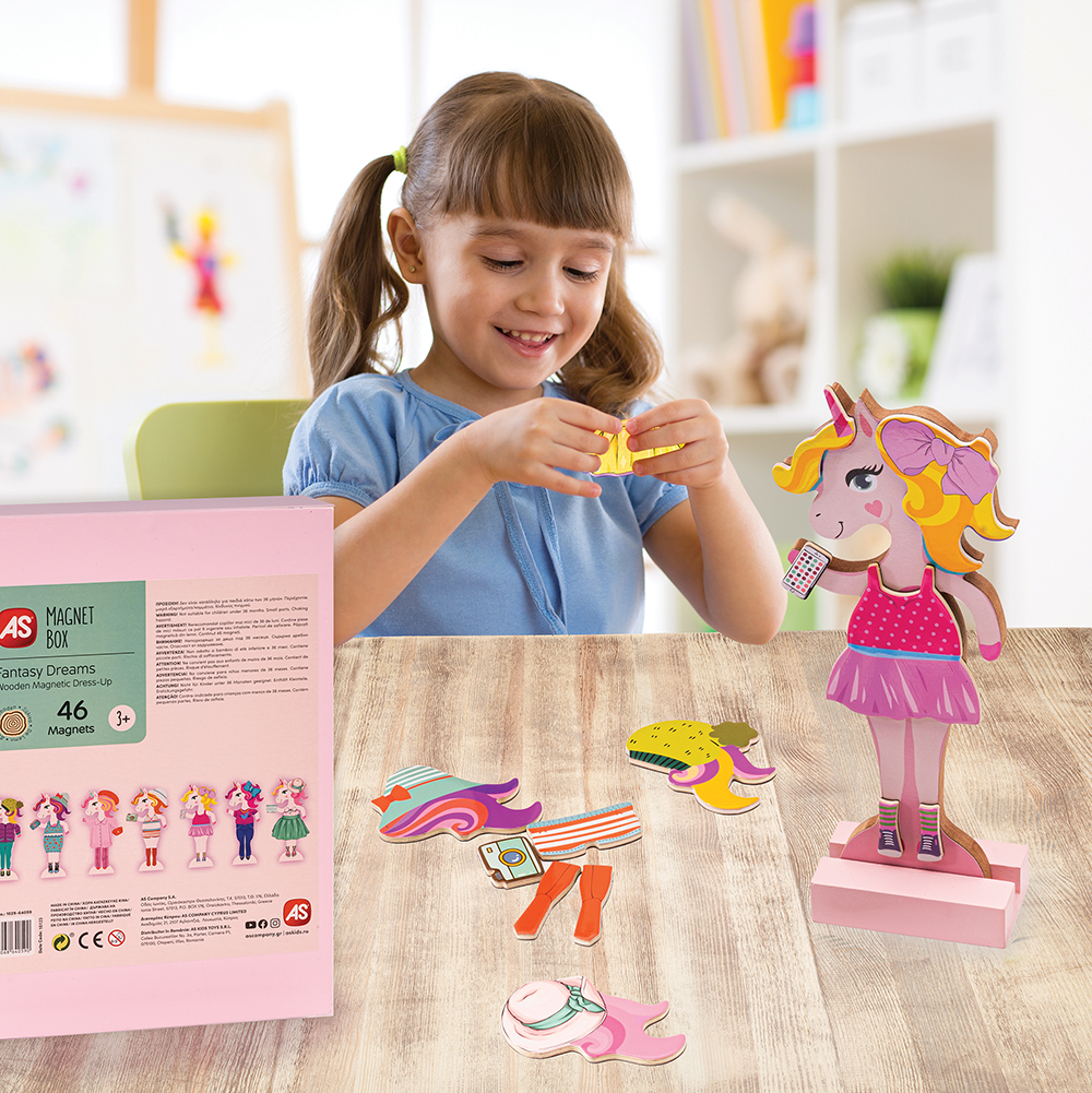 AS - Magnet Box Fantasy Dreams Dress-Up , 46 Εκπαιδευτικοί Ξύλινοι Μαγνήτες 1029-64059