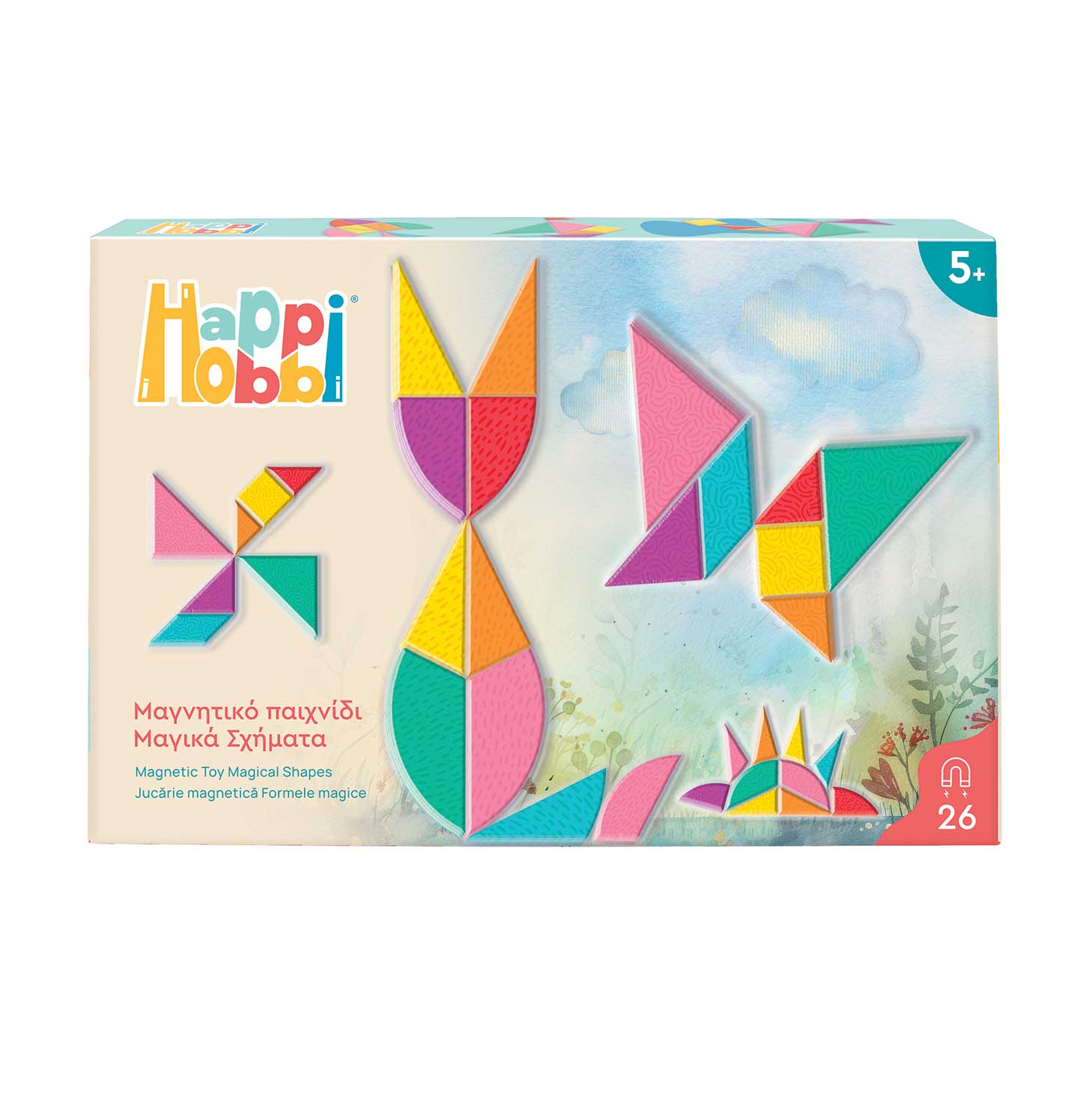 HappiHobbi - Μαγικά Σχήματα 26 Εκπαιδευτικοί Χάρτινοι Μαγνήτες 1029-64078