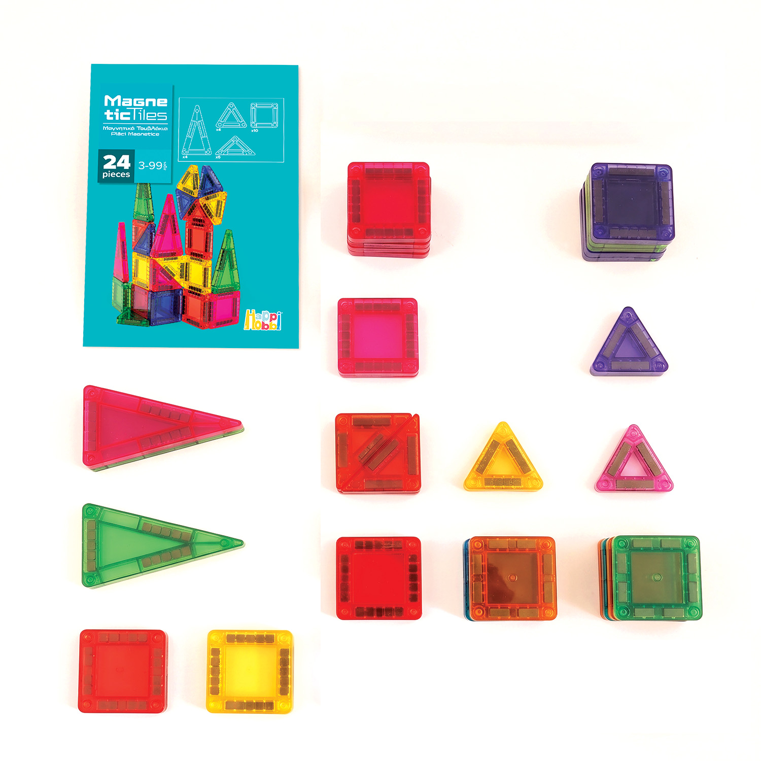 HappiHobbi - Μαγνητικά Τουβλάκια Travel Set 24 τμχ 1029-64601