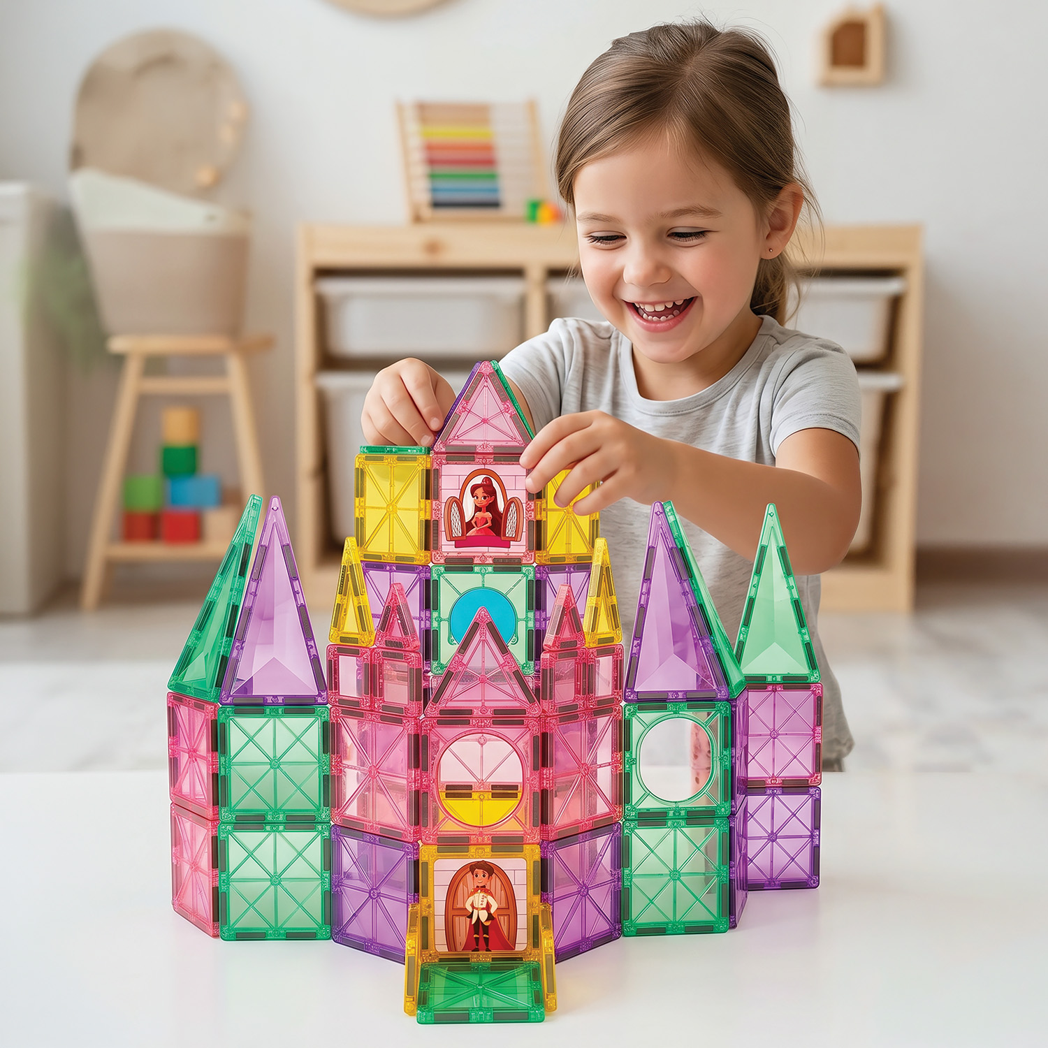 AS - HappiHobbi Μαγνητικά Τουβλάκια Princess Kingdom 50 τμχ 1029-64604