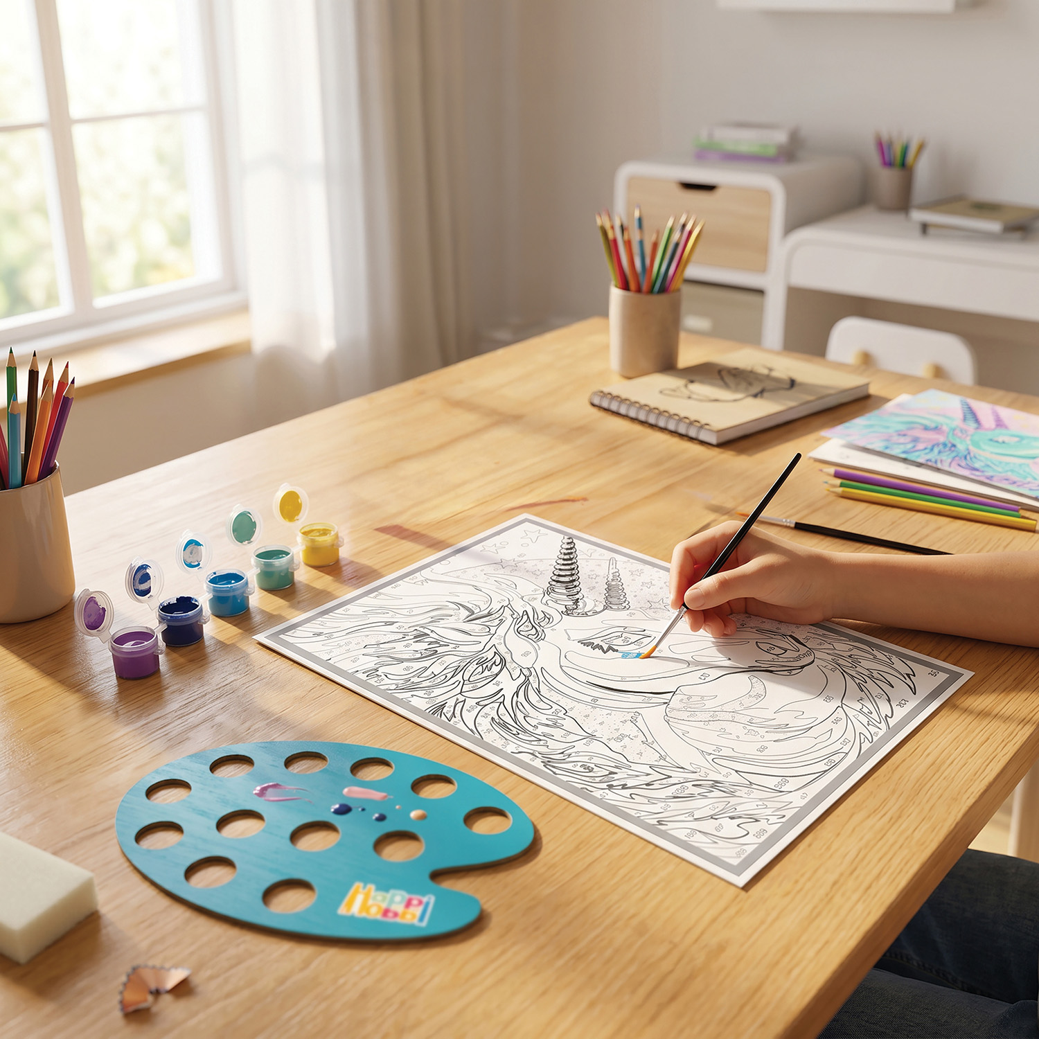 AS - HappiHobbi , Paint By Numbers Fairytale Unicorn 1038-41029