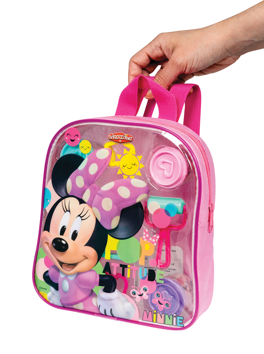 AS - Πλαστελίνη Disney Minnie Τσάντα Πλάτης Με 4 Βαζάκια - Καπάκια Καλουπάκια Και 5 Εργαλεία 1045-03574