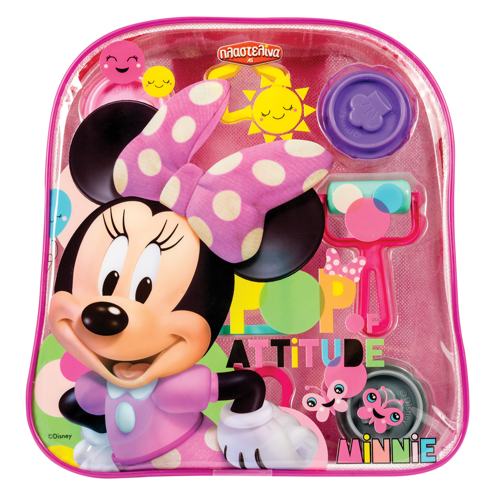 AS - Πλαστελίνη Disney Minnie Τσάντα Πλάτης Με 4 Βαζάκια - Καπάκια Καλουπάκια Και 5 Εργαλεία 1045-03574