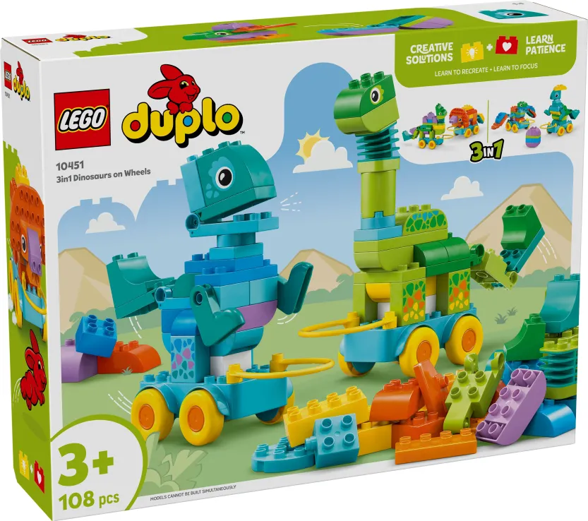 Lego Duplo - 3in1 Dinosaurs On Wheels 10451