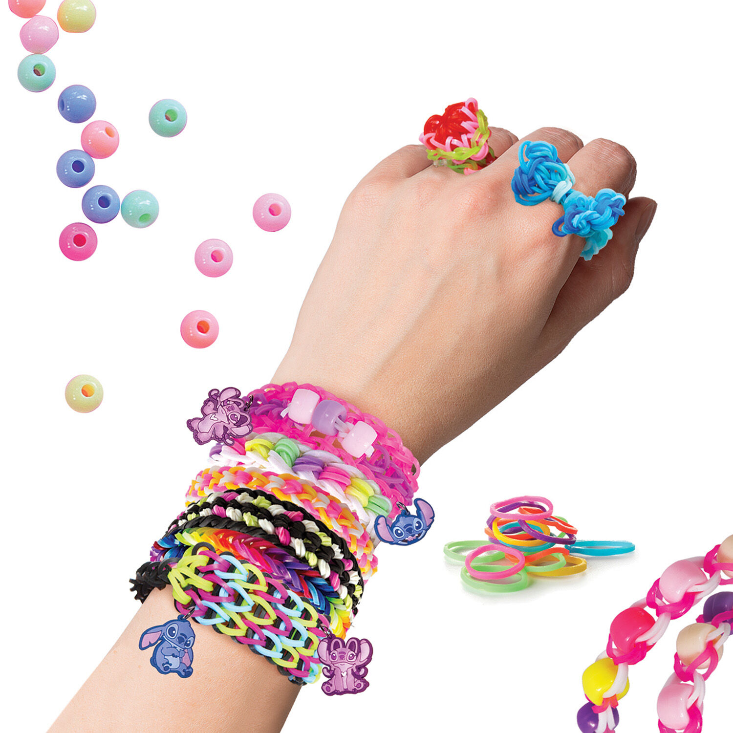 AS - Plexi Flexi Μεγάλη Θήκη Με 4500 Λαστιχάκια & 100 Αξεσουάρ, Disney Stitch 1080-25577