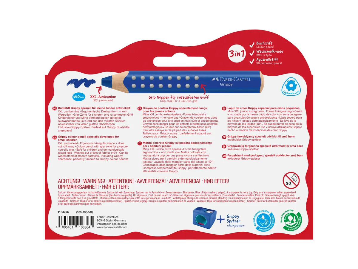 Faber Castell - Ξυλομπογιές Grippy 10 Τμχ 110636