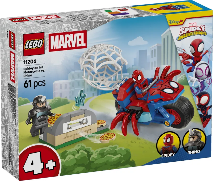 Lego Marvel - Spidey On His Motorcycle vs. Rhino 11206