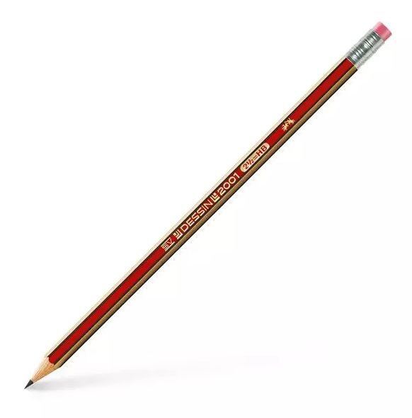 Faber Castell - Μολύβι Dessin Mε Γόμα, HB, Κόκκινο Ριγέ 112100