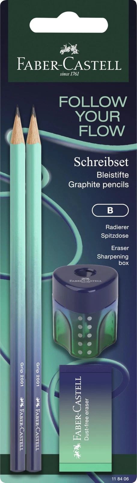 Faber Castell - Σετ Mολυβιών Β, Flow, Buzzing Blue 118406