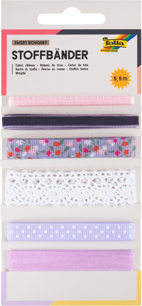 Folia - Υφασμάτινες Κορδέλες, Sweet Bouquet 5,5μ Σετ 6 Τεμαχίων 120022