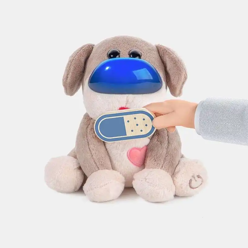 Top Bright - Care Pets Dr. Dog Λούτρινο Διαδραστικό Σκυλάκι με Ξύλινο Βαλιτσάκι Κτηνιάτρου 121170