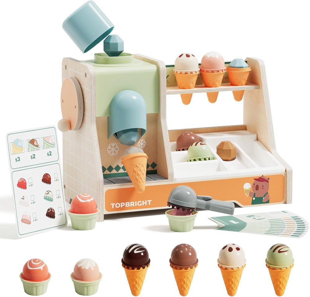 Top Bright - Montessori Ice Cream Boutique – Ξύλινο Σετ Παγωτατζίδικο 121203