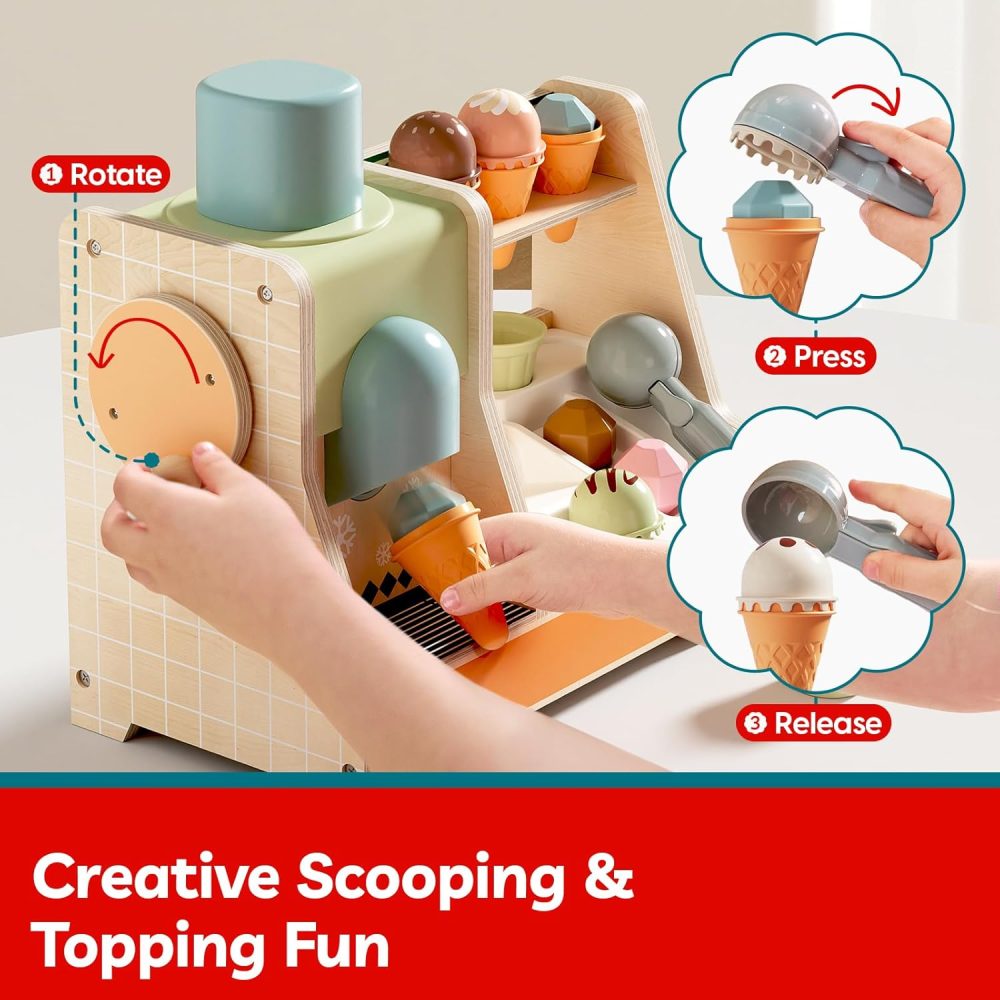 Top Bright - Montessori Ice Cream Boutique – Ξύλινο Σετ Παγωτατζίδικο 121203