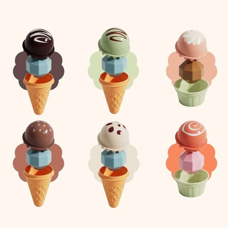 Top Bright - Montessori Ice Cream Boutique – Ξύλινο Σετ Παγωτατζίδικο 121203