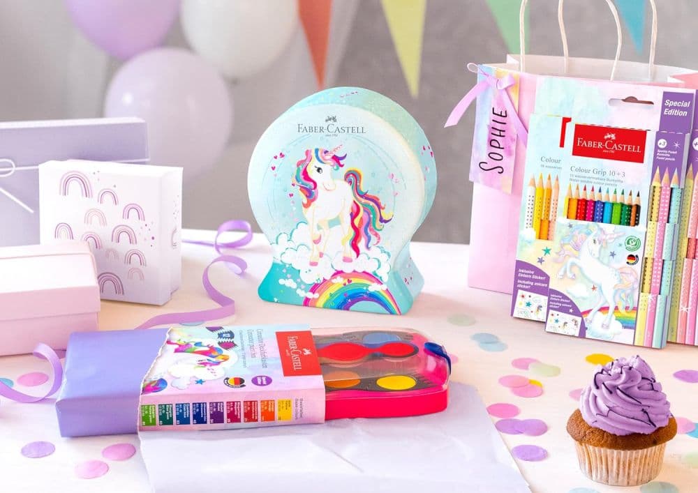 Faber Castell - Νερομπογιές Ακουαρέλας Connector Unicorn Edition 12 Χρώματα + Glitter 125002
