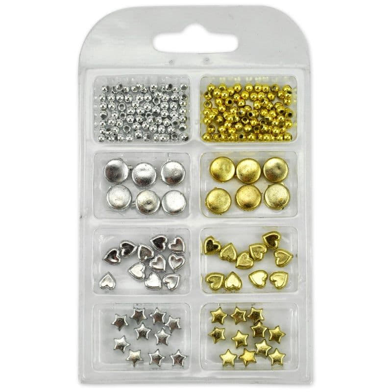 Meyco - Χάντρες Μεταλλικές Χρυσό & Ασημί 220 Τμχ 132-86