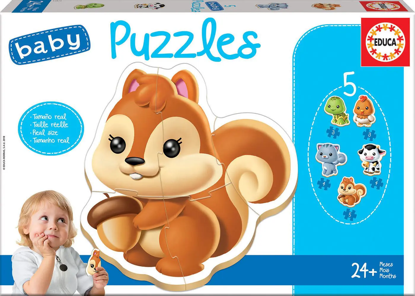 Educa - 5 In 1 Puzzle Baby Animals II 3/3/4/4/5 Pcs 13473 Educa - 5 In 1 Puzzle Baby Animals II 3/3/4/4/5 Pcs 13473