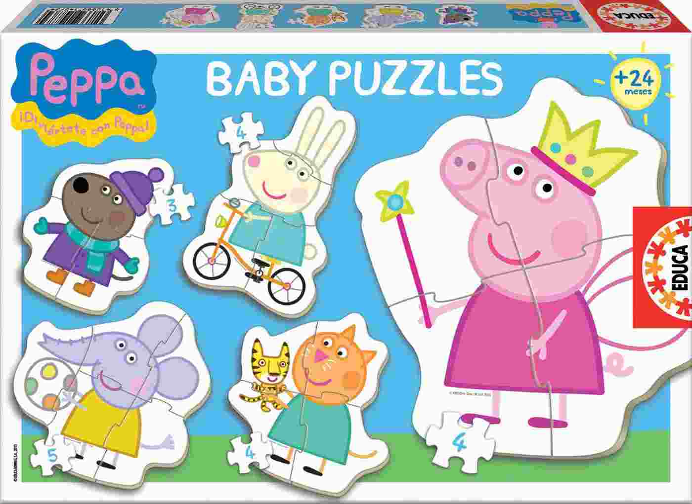 Educa - 5 In 1 Puzzle Piggy Peppa And friends 3/4/4/4/5 Pcs 15622