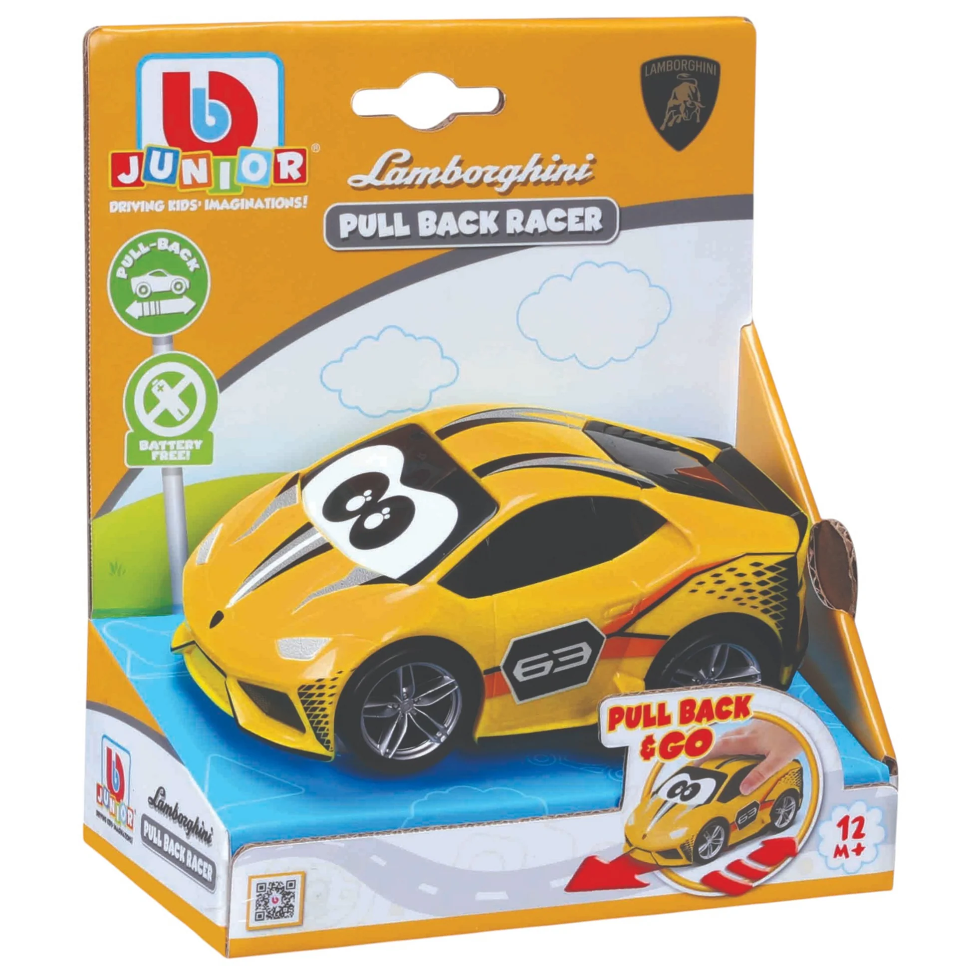 Burago - Bb Junior , Pullback Racer Lamborghini 16-85142