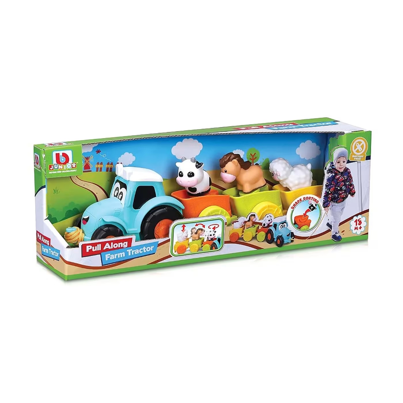Bburago - Pull Along, Farm Tractor 16-89027