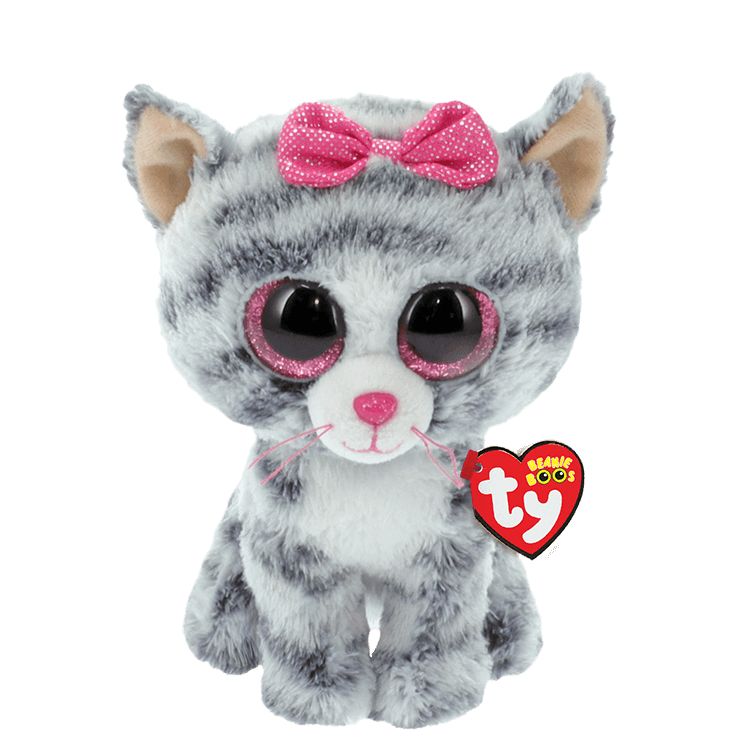 TY - Beanie Boos, Kiki Χνουδωτή Γατούλα Γκρι 15εκ 1607-37190