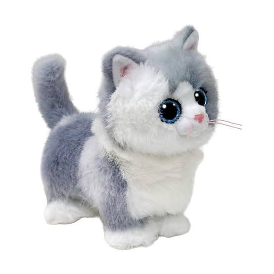 TY - Beanie Boos , Χνουδωτό Γατούλα Λευκή / Γκρι 15εκ 1607-37411