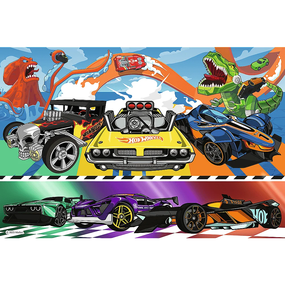 Trefl - Puzzle Hot Wheels, Speeding Cars 100 Pcs 16466