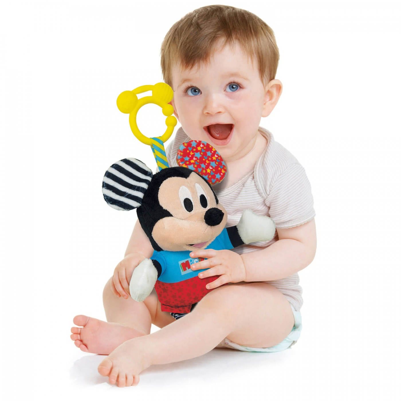Clementoni - Βρεφικό Παιχνίδι Disney Baby Mickey Χνουδωτό-Κουδουνίστρα 1000-17165