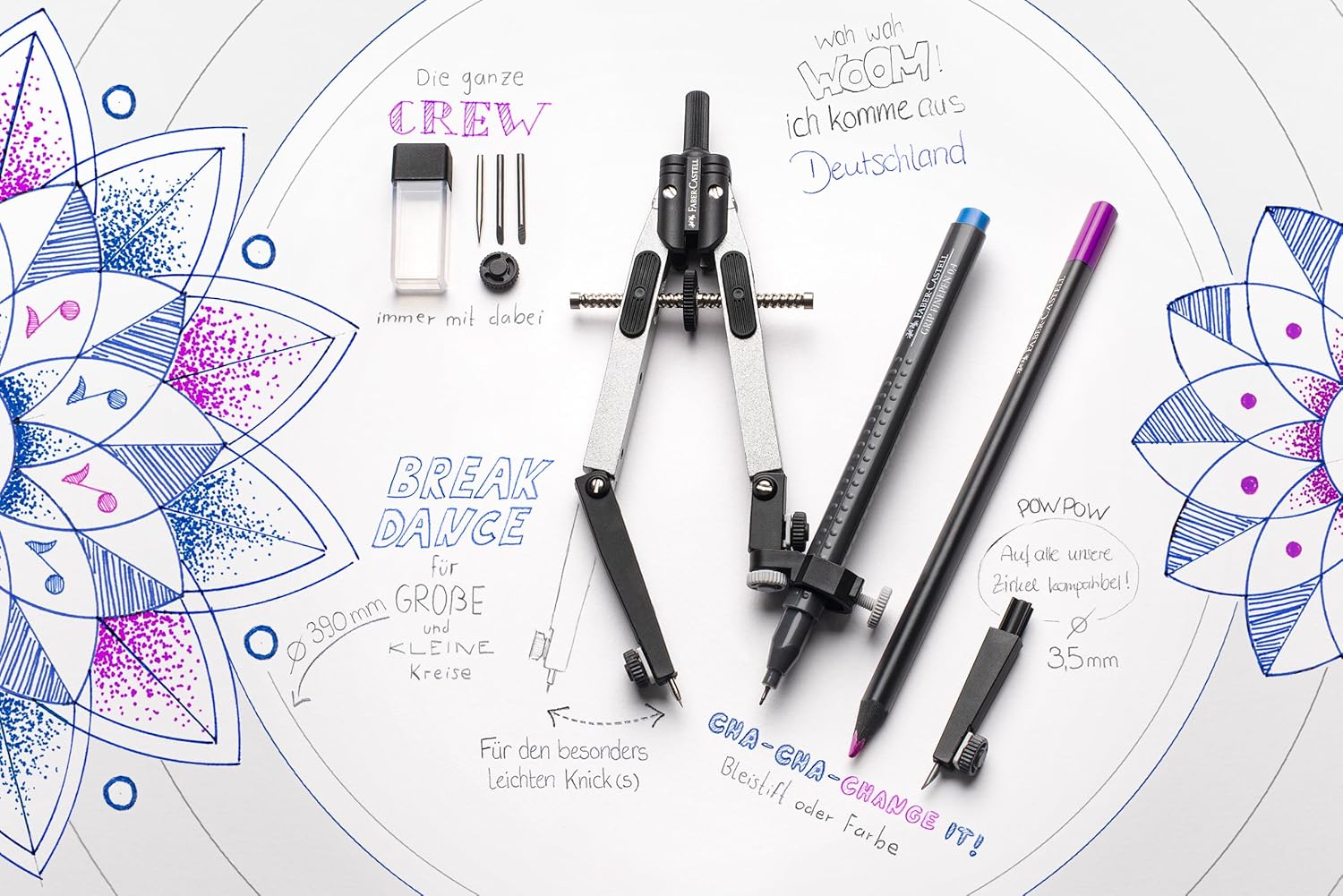 Faber Castell – Διαβήτης Βίδας, Quick Set Jointed 4M PEG 174014 Faber Castell – Διαβήτης Βίδας, Quick Set Jointed 4M PEG 174014