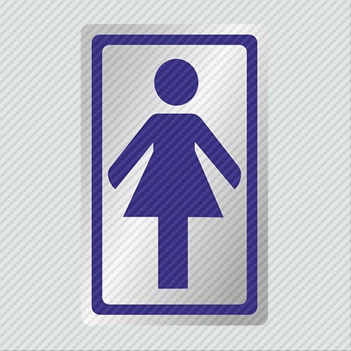 InfoSign - Αυτοκόλλητο PVC Ασημί 7x11.5, Τουαλέτα Γυναικών/ WC Women 17490