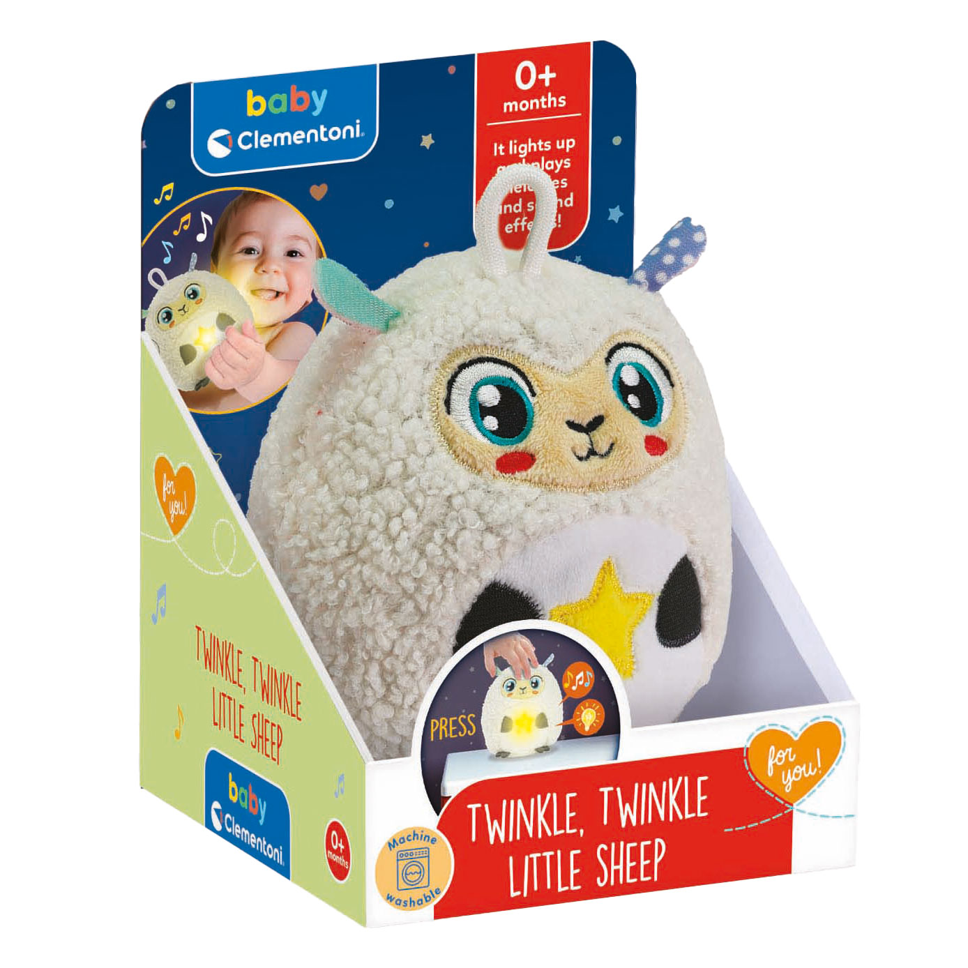Baby Clementoni - Βρεφικό Παιχνίδι Twinkle Twinkle Προβατάκι με Φως & Ήχους 17499