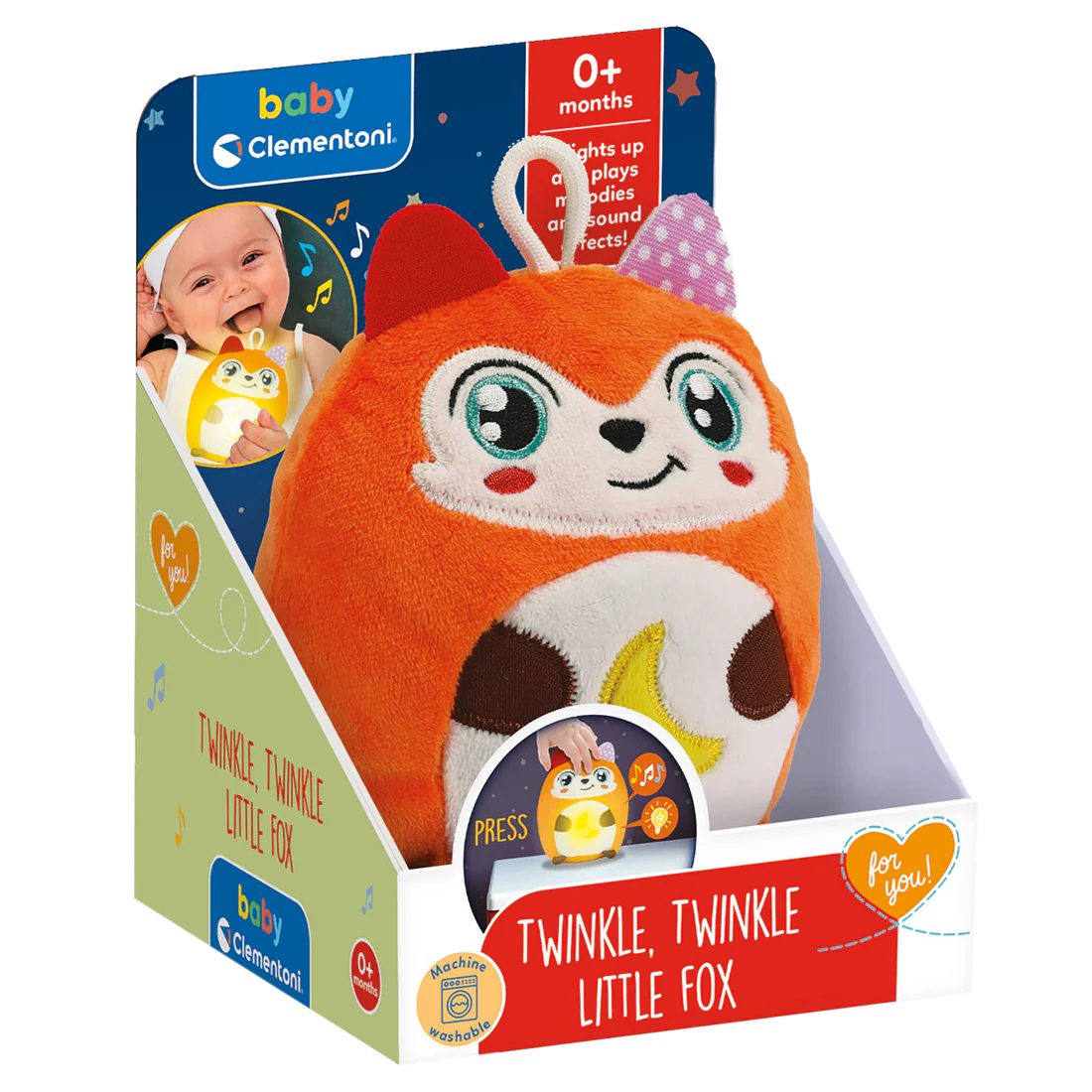 Baby Clementoni - Βρεφικό Παιχνίδι Twinkle Twinkle Αλεπού με Φως & Ήχους 17555