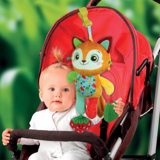 Baby Clementoni - Βρεφικό Λούτρινο Αλεπού Βόλτας με Κλιπ 17623