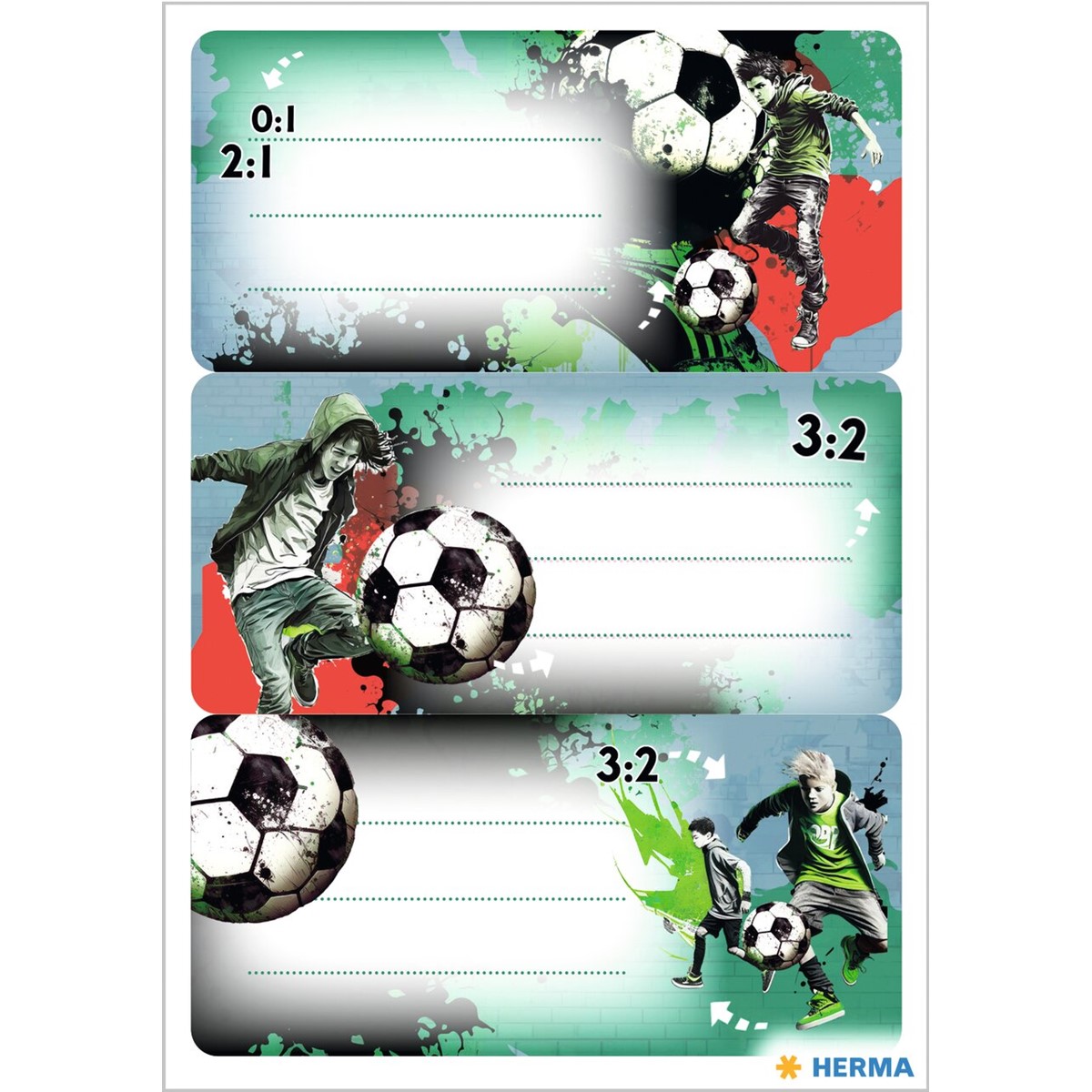 Herma - Ετικέτες Αυτοκόλλητες Τετραδίων, Street Soccer 9 Τμχ 1766