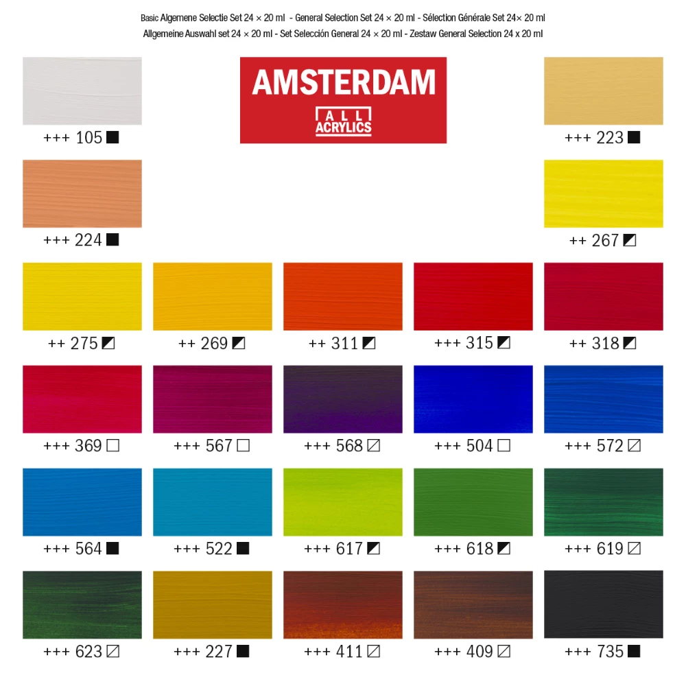 Royal Talens - Σετ Ακρυλικά Talens Amsterdam, 24 Χρώματα x 20ml 17820424