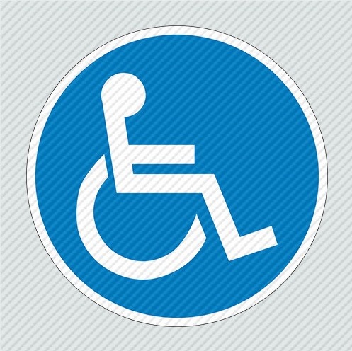 InfoSign - Αυτοκόλλητο Pvc Με Πλαστικοποίηση Φ12, ΑΜΕΑ / Special Needs 17871
