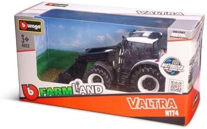 Bburago - Farmland, Valtra N174 Tractor Front Loader 2017 - White Black 18-31638 (18-31630)