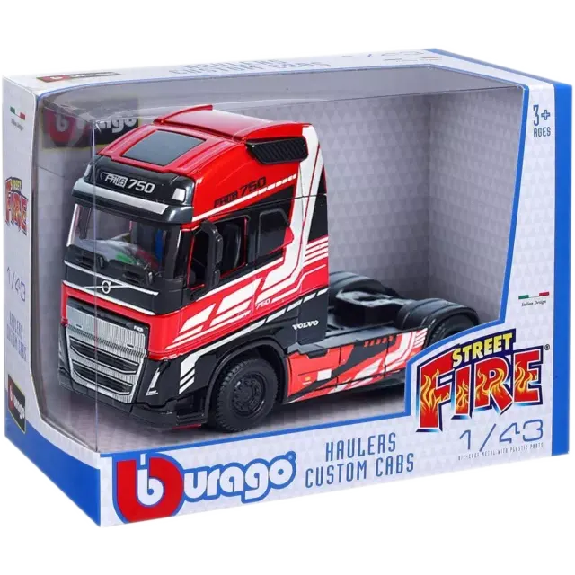 Burago – 1:43 Haulers Custon Cabs, Volvo FH16 Globetrotter 750 XXL Red 18-32203 (18-32200)