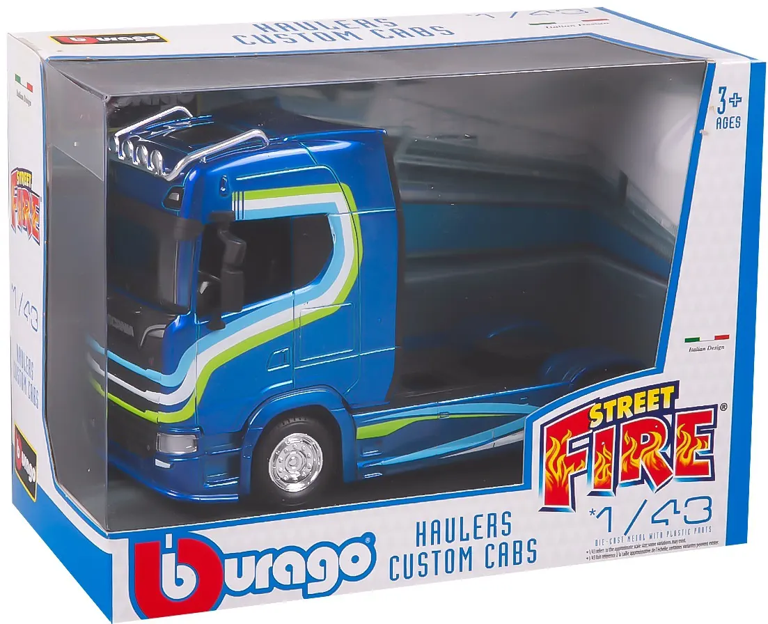 Burago – 1:43 Haulers Custon Cabs, Scania 770s Blue 18-32206 (18-32200)