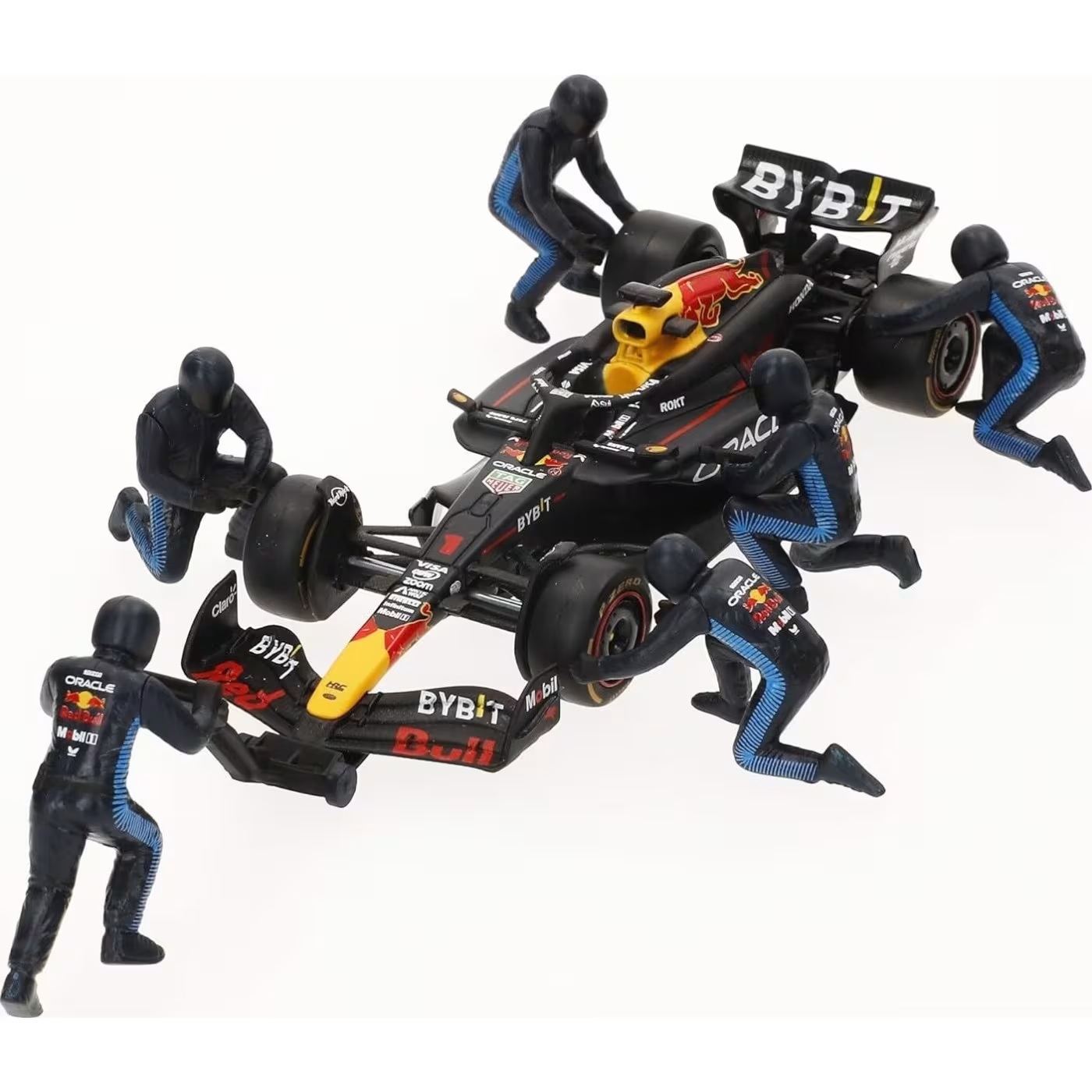 Bburago - 1:43 Formula 1, Race Oracle Red Bull Pit Pass, Max Verstappen 18-38453